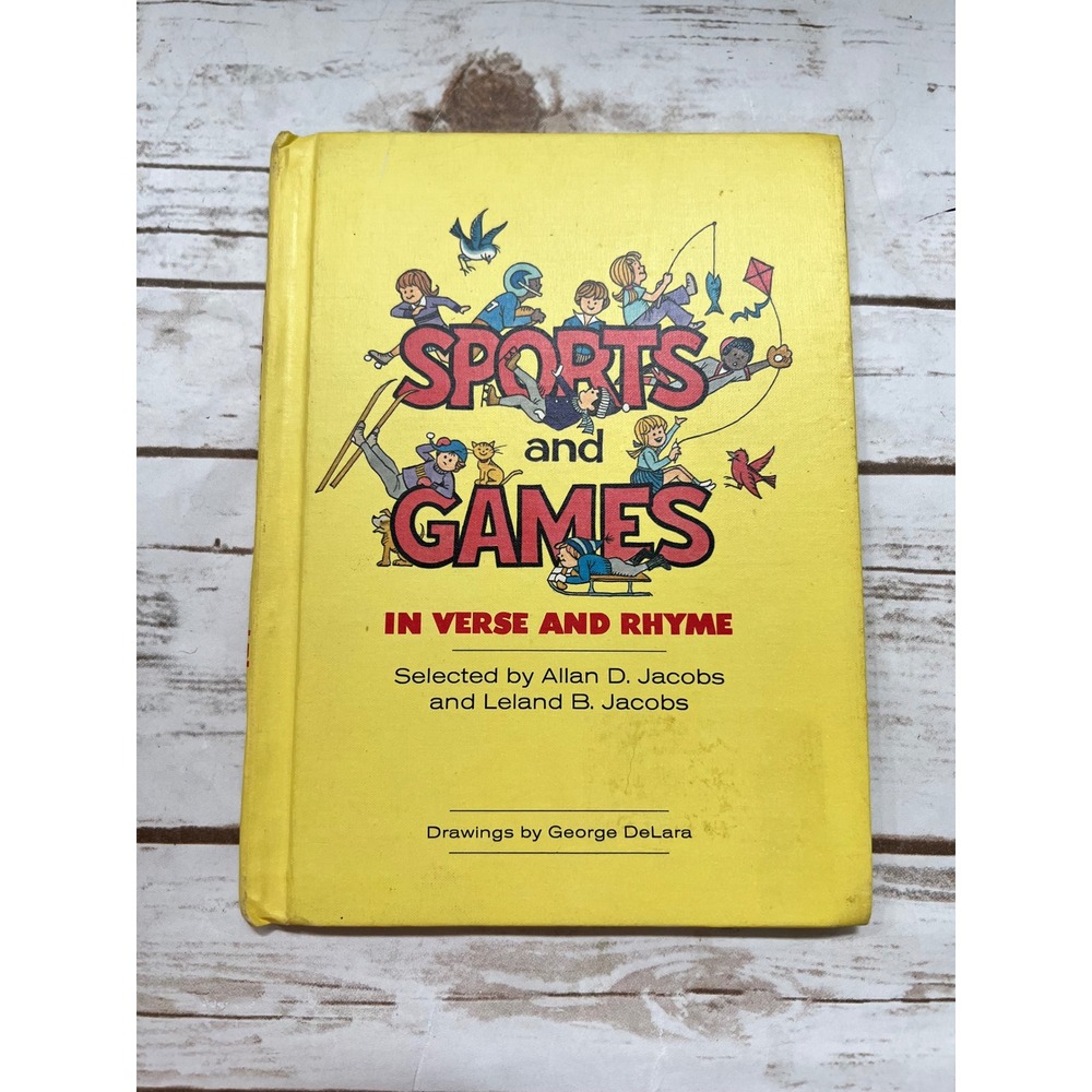 Garrard Publishing Sports and Games in Verse and Rhyme Yellow Hardcover 1975 VTG